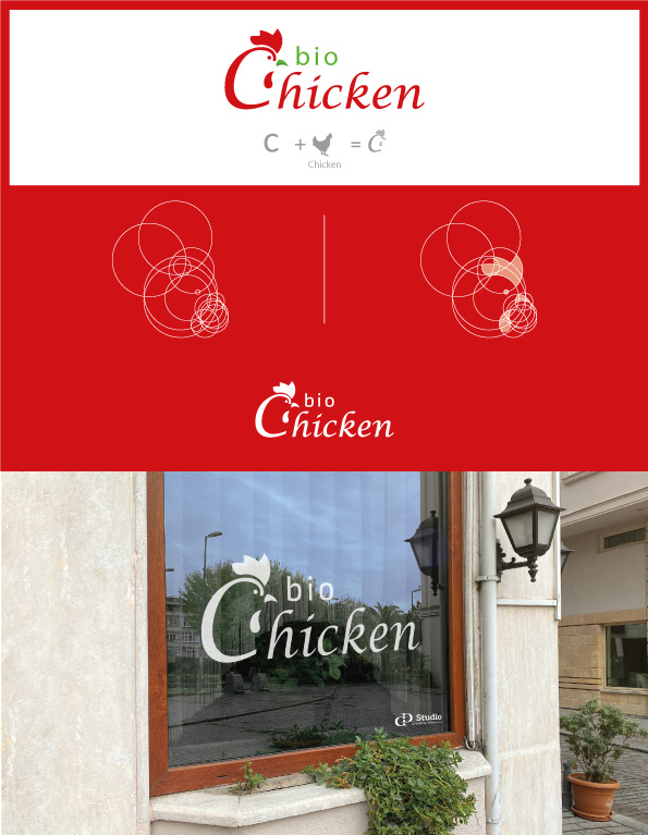 Création de logo professionnel d'un boucher en Algérie en utilisant golden ratio pour former la tête du poulet