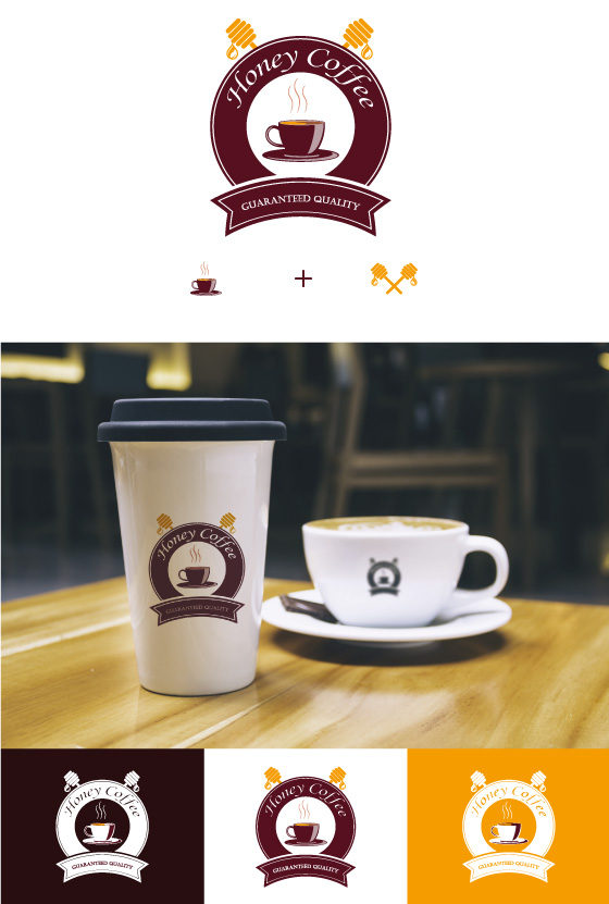 Création de logo honey coffee pour un café en Algérie