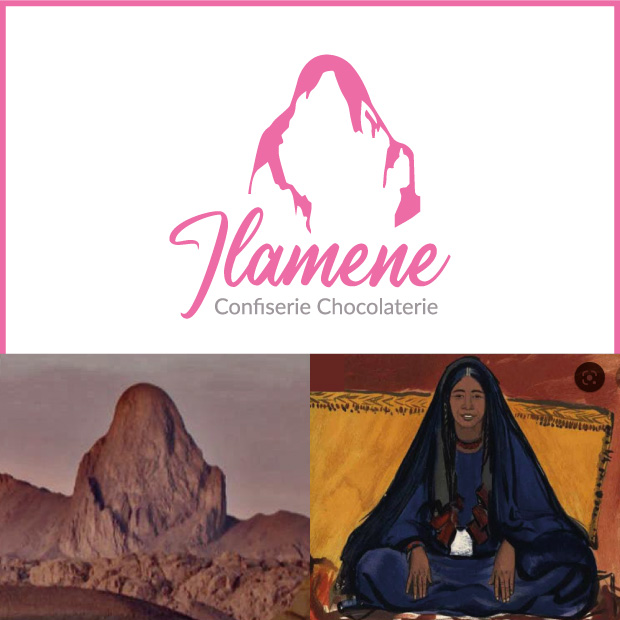 Création de logo de la montagne Ilamène en utilisant les images fournies par le client