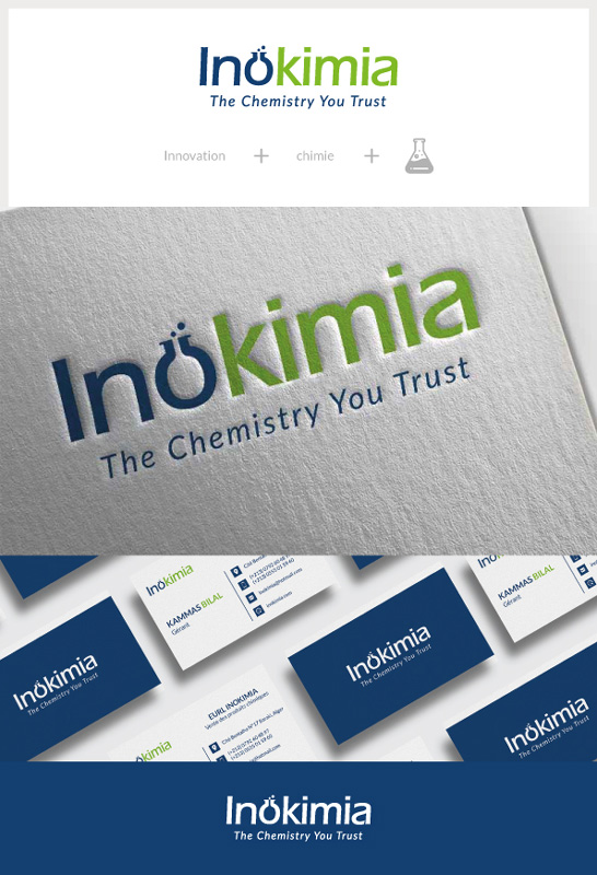Création de logo inokimia, sa signification plus la carte de visite